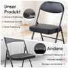 VILLESTON FOLDING CHAIR WITH PADDED 4 SEATER BLACK - BLACK New