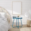 TeoKJ Outdoor Side Tables, Metal Outdoor End Table, Small Patio - Navy Blue New