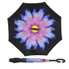 owen kyne Windproof Double Layer Folding Inverted Umbrella (Purple Daisy) New