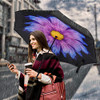 owen kyne Windproof Double Layer Folding Inverted Umbrella (Purple Daisy) New
