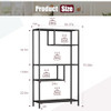 HOME BI Geometric Bookshelf Tall Modern Etagere Bookcase, 5 Open Shelves - Black New