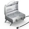 Tabletop Portable BBQ Grill Dual Propane Burner Stainless Steel New