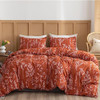 JANZAA Queen Size Comforter Set - Peony Floral Shabby Chic Bedding New