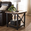 Baxton Studio Herzen 24-inch W x 24-inch D End Table - Brown and Black New