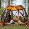 TIMBER RIDGE EASY POP UP GAZEBO CANOPY TENT FOR CAMPING 11.5 X 9.8 FT - ORANGE
