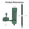 BN-LINK 25FT OUTDOOR EXTENSION CORD WATERPROOF 6 OUTLETS CP-UY17-6 - GREEN