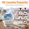 VUHIGIB PORTABLE WASHING MACHINE 15L COLLAPSIBLE MINI WASHER 3 MODES - GRAY