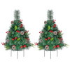 BestComfort 24 Inch Pathway Christmas Tree Set of 2, Battery-Powered Mini New