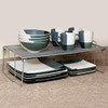 Stackable Mesh Shelf, Storage Rack, Space Saving Design (1, Medium) - Silver New