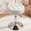 Furniliving Mid-Century Tufted Makeup Ottoman Stool; Modern Big Size - White New