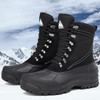 MISHANSHA SNOW BOOTS MAN WINTER WARM FUR LINED SNOW BOOTS MEN - SIZE: 9 - BLACK