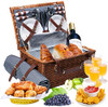 Picnic Baskets 4 Persons Retro Classic Willow Hamper Set Waterproof Blanket New