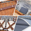 Picnic Baskets 4 Persons Retro Classic Willow Hamper Set Waterproof Blanket New