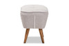 Baxton Studio Petronelle Mid-Century Modern Fabric Upholstered Ottoman New