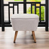 Baxton Studio Petronelle Mid-Century Modern Fabric Upholstered Ottoman New