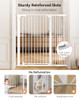 COMOMY 42" EXTRA TALL BABY GATE FOR STAIRS, FITS 29.5" TO 43.3" OPENING - WHITE