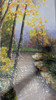 Tyed Art-Hand Painted Oil Painting Landscape Colorful Abstract Framed 24X48 Inch New