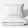 Hotel Grand White Striped Feather & Down Pillows King Size Set of 2 K226633 New