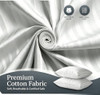 Hotel Grand White Striped Feather & Down Pillows King Size Set of 2 K226633 New