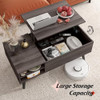 WLIVE Lift Top Coffee Table with Hidden Storage adjustable shelf - Grey New