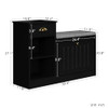 BARNUT Shoe Storage Bench, Modern Wooden Shoe Cabinet with Flip Drawer and