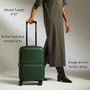 ANTLER SINGLE STRIPE HARDSIDE CARRY-ON LUGGAGE, GREEN, 22X14X9, 40L New