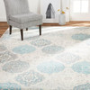 HOME DYNAMIX BOHO ANDORRA TRANSITIONAL DAMASK AREA RUG, GREY/BLUE, 6'6"X9'6"