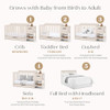 DELTA CHILDREN MAYA 5-IN-1 CRIB CHANGER STORAGE GREENGUARD GOLD SOFT BEIGE