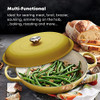 Klee 3.8 Quart Yellow Casserole Dish Lid Enameled Porcelain Cast Iron Cookware New