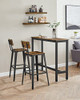 VASAGLE Bar Stools Set of 2 29.7" Tall with Back Steel Frame Brown/Black New