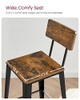VASAGLE Bar Stools Set of 2 29.7" Tall with Back Steel Frame Brown/Black New