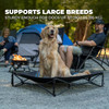 OUTLAND LIVING ELEVATED DOG BED – DURABLE WEATHER-RESISTANT PET COT - BLACK BLUE