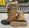 HZSTAY WOMENS LACE UP SNOW BOOTS WITH FAUX FUR - SIZE: WOMEN 10 - BROWN/BLACK