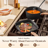 KITCHEN ACADEMY INDUCTION COOKWARE SET NON STICK 17PCS GRANITE POTS PANS - BLACK
