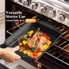 KITCHEN ACADEMY INDUCTION COOKWARE SET NON STICK 17PCS GRANITE POTS PANS - BLACK