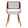 ARMEN LIVING PANDA DINING CHAIR WALNUT FINISH AND GRAY FABRIC GRAY/WALNUT