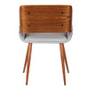 ARMEN LIVING PANDA DINING CHAIR WALNUT FINISH AND GRAY FABRIC GRAY/WALNUT