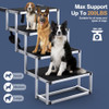 PetRuna Foldable Dog Stairs for Car, 17" 4 Steps - Black/Silver