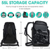 SEMSTY Ski Boot Bag, 55L Waterproof Ski Travel Backpack B09BKL17RD - Black New