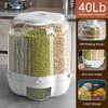 PIOJNYEN Grain Dispenser 360° Rotating Grain Storage Food Dispenser - Black New