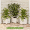 Lattice Design Outdoor Planter Box 14.75” Square 13” Tall White Plant Pot New