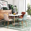 FurnitureR White Oval Top Wood Legs Small Spaces Dining Table New