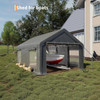 GARVEE PORTABLE GARAGE FOR CARS & BOATS, 10 X 20 FT STEEL CARPORT - GRAY New