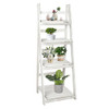 ECOMEX 4 Tier Ladder Shelf Wooden Ladder Shelf Foldable Storage - Rustic White New