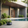 Kante Charcoal Concrete Planter 11.8" Dia All-Weather Round Small Pot New