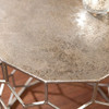 SEI Furniture Clarissa Metal Accent End Table in Antique Silver New