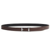Carlo Fellini Genuine Leather Men Brown/Silver Ratchet Track Adjust Belt New