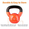 Amazon Basics Vinyl Coated Cast Iron Kettlebell, 20 Pounds, Wide Handle - Orange New