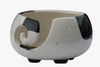 HAGESTAD CERAMIC YARN BOWL: LARGE KNITTING BOWL CROCHET HOOK HOLES - BLACK WHITE