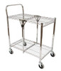 Luxor WSCC-2 Two-Shelf Collapsible Wire Utility Cart, Holds 200 Pounds - Chrome New